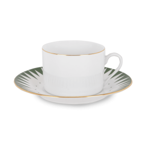 Taza de té con plato Punk Verde