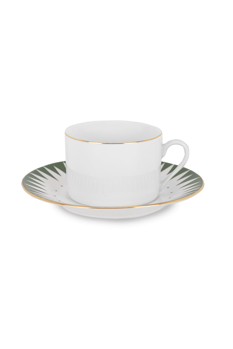 Taza de té con plato Punk Verde