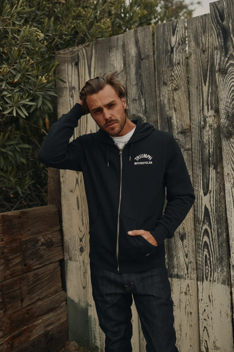 Triumph Sudadera con capucha Dolan con cremallera completa azul - Imagen 6