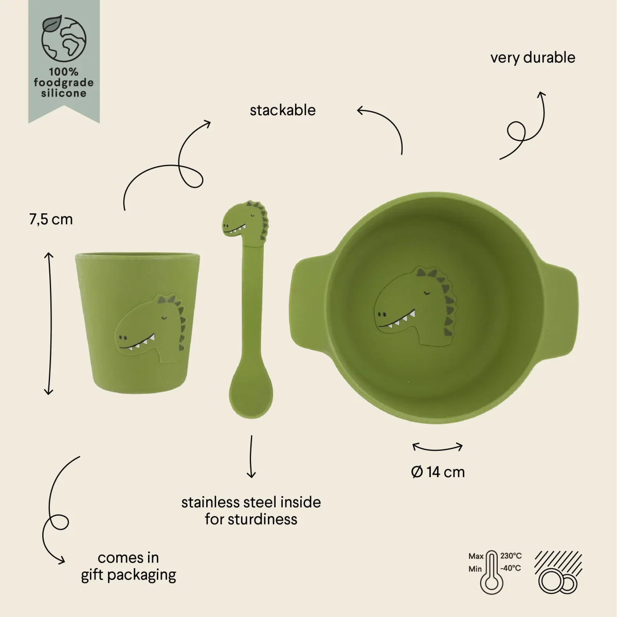 Set vajilla silicona Mr. Dino - Imagen 3