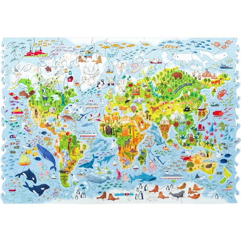 Puzzle madera Mapa del mundo - Unidragon (Liquidación) - Imagen 3