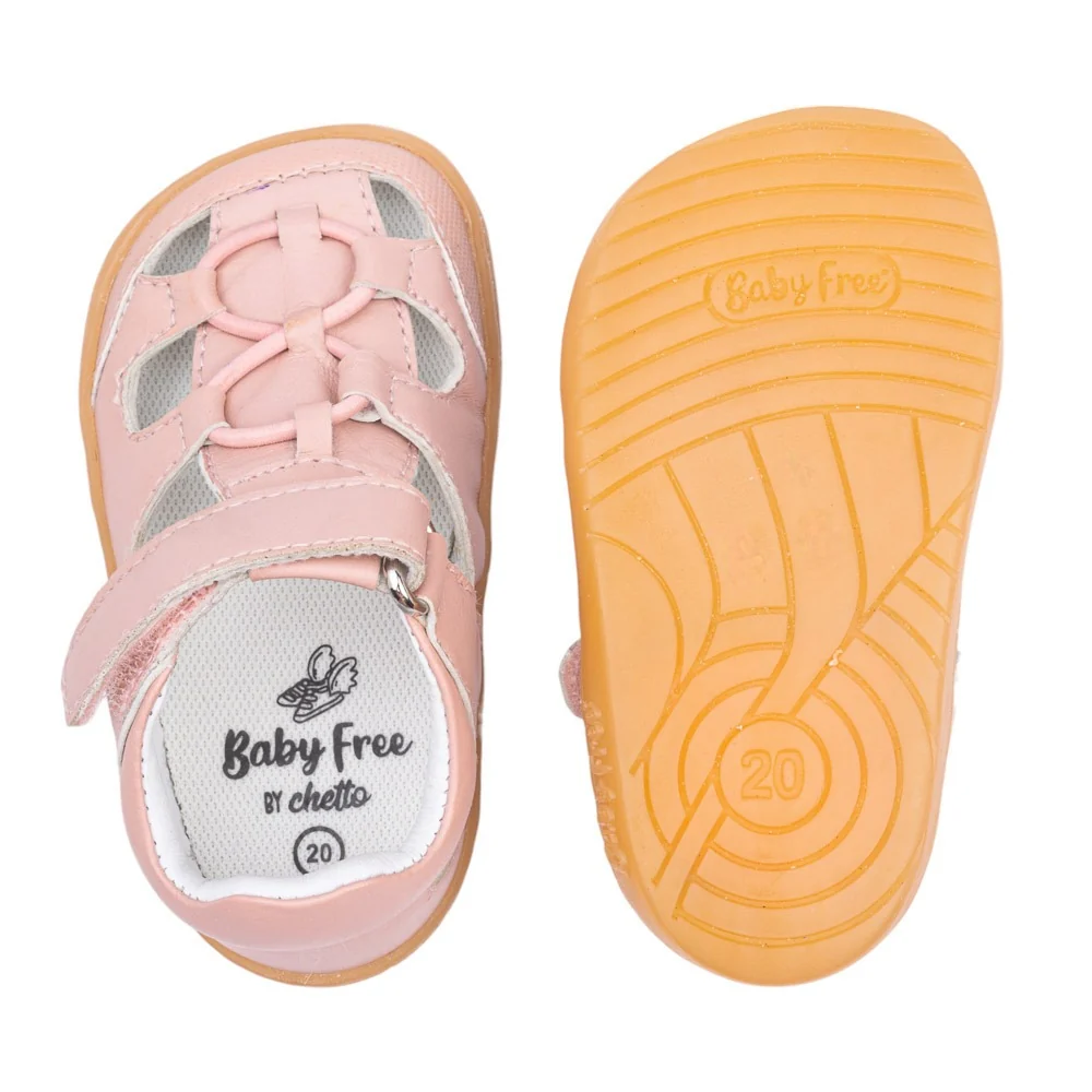 Sandalia piel baby free rosa – Chetto - Imagen 3