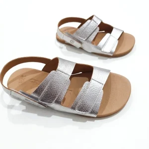 Sandalias Barefoot Respetuosas Coqueflex Vaqueta Plata