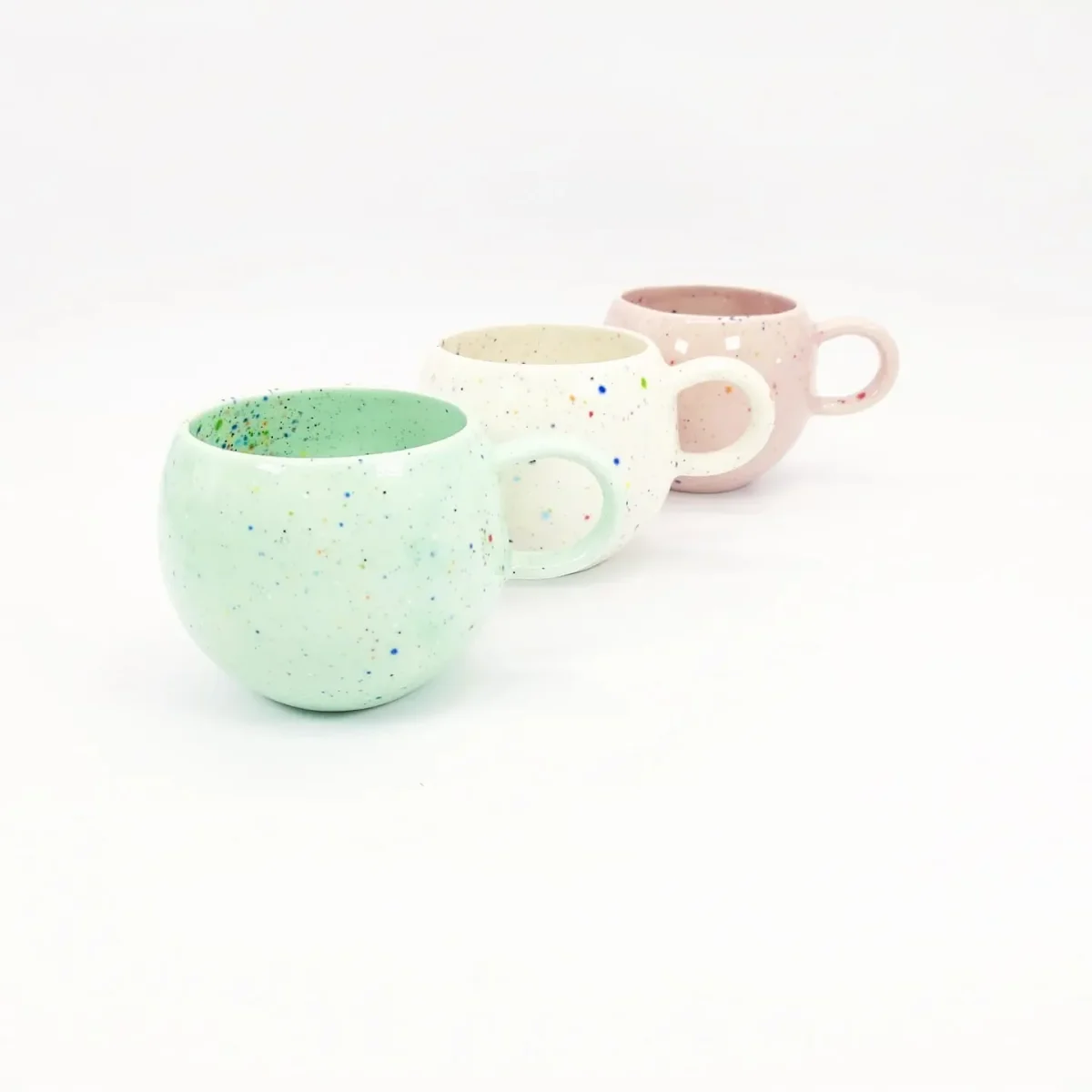 Taza hecha a mano - Party Ball Mug Verde menta - Egg Back Home (Portugal) - Imagen 6