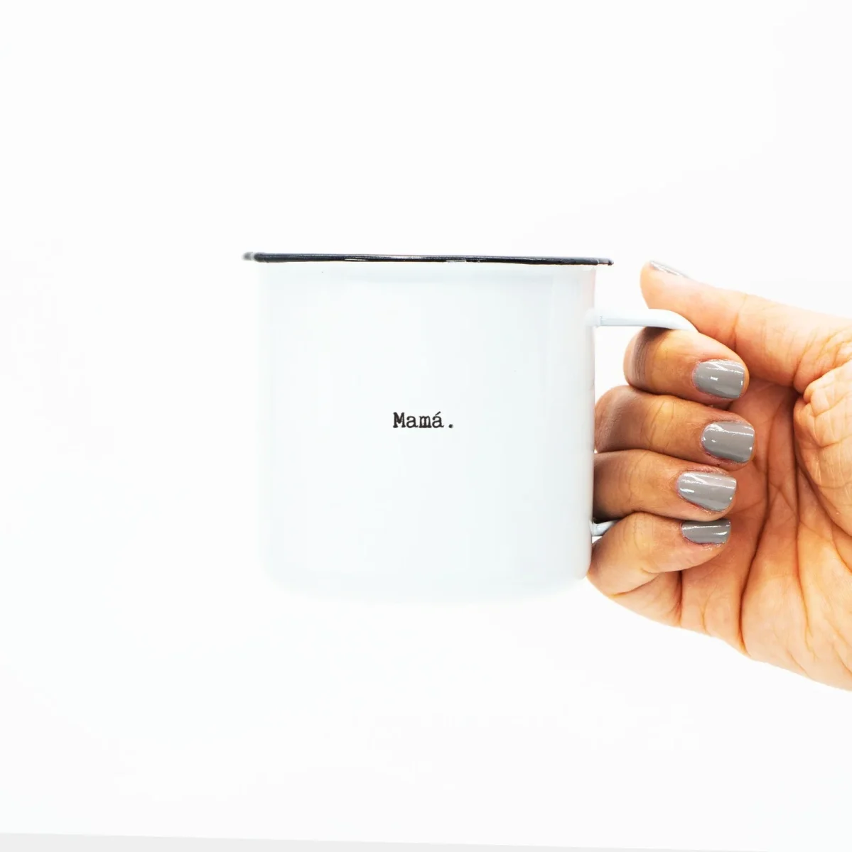 Taza vintage metálica - "Mamá."