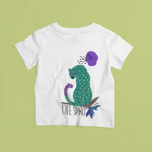 Camiseta para niños ilustrada por Juanita Pinta - Alebrije Jaguar - Free Spirit verde