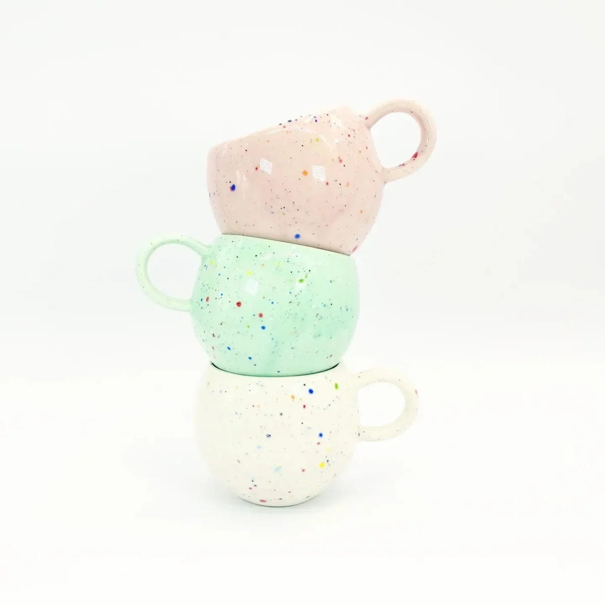 Taza hecha a mano - Party Ball Mug Verde menta - Egg Back Home (Portugal) - Imagen 7