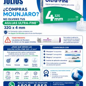 Ultra Fine 32G x 4 mm Agujas para Mounjaro Ozempic y Wegovy Panamá