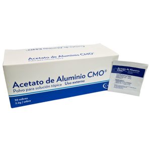 Acetato de Aluminio CMO Polvo Solución Tópica