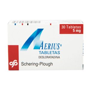 Aerius Tabletas 5mg Desloratadina Alivio Efectivo de la Rinitis Alérgica y Urticaria