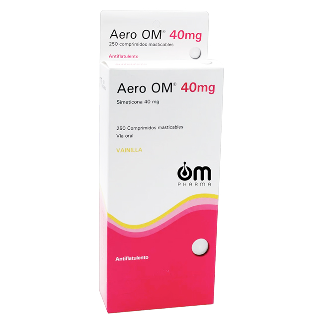 Aero OM Tabletas Masticables 40mg Sabor Vainilla - Imagen 2