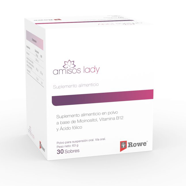 Amisos Lady Caja 30 sobres Mioinositol Vitamina B12 Ácido fólico - Imagen 2