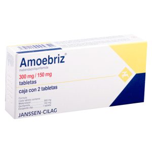 Amoebriz Tabletas 300mg/150mg Tratamiento Eficaz en Dosis Única para Parasitosis Intestinal