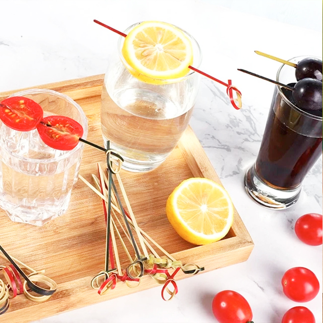 Palitos de Bamboo para Cocktail Picks 100 piezas Rojo (Red) - Imagen 4