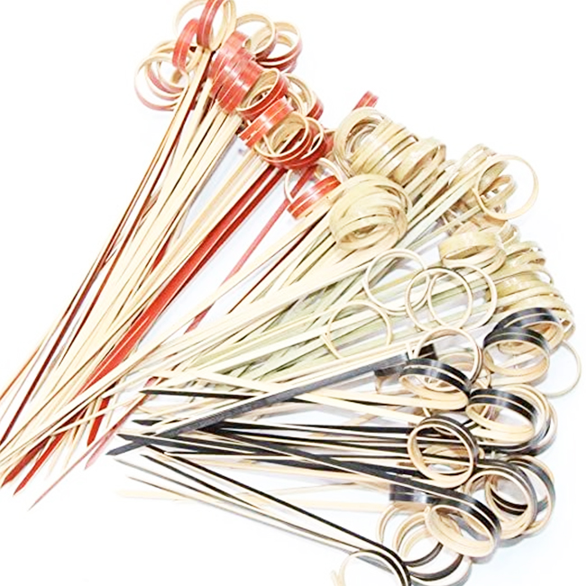 Palitos de Bamboo para Cocktail Picks 100 piezas Rojo (Red) - Imagen 2