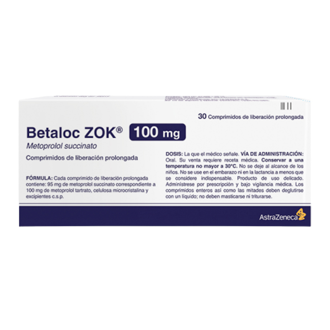 Betaloc Zok Metoprolol 100mg - Imagen 2