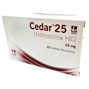 Cedar 25 hidroxizina HCI 25mg Antihistamínico