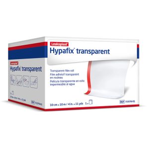 Cinta de Retención de Apósito Hypafix Rollo de Película Transparente Adhesiva 10cm x 10m Impermeable y Transpirable