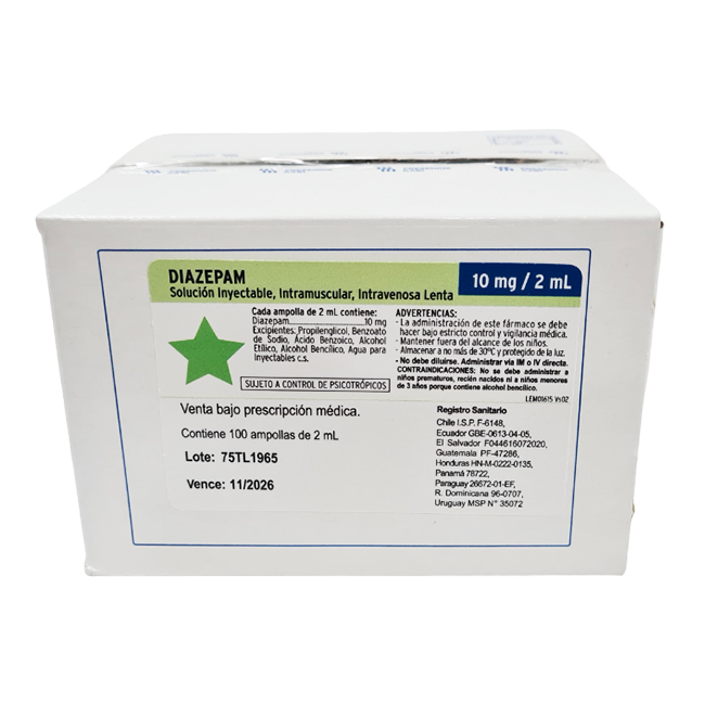 Diazepam 10mg/2mL Solución Inyectable - Imagen 3