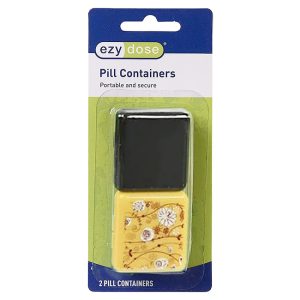 Contenedor de Pastillas Pill Container Ezy Dose Negro y Amarillo