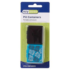 Contenedor de Pastillas Pill Container Ezy Dose Negro y Azul 