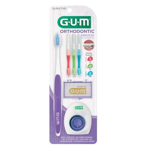 GUM Kit Orthodontic – Cepillo Ortodóntico, 3 Proxabrush, Cera de Ortodoncia, Hilo de Ortodoncia 5 usos.