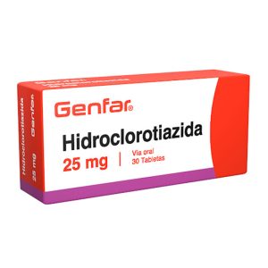 Hidroclorotiazida Genfar 25mg Tratamiento para la Hipertensión y el Edema