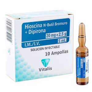 Hioscine N-Butil Bromuro Dipirona Solución Inyectable Vitalis