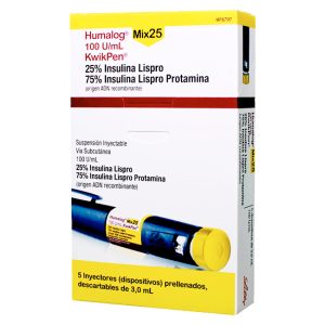 Humalog Mix 25 KwikPen 100UI/ml 5 Plumas Precargadas de 3ml