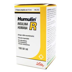 Humulin R Insulina Humana 100UI/mL Solución Inyectable 10mL