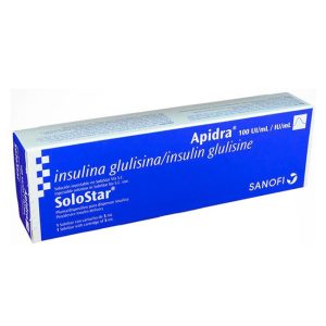 Apidra Insulina Glulisina de Acción Rápida 100 U/mL en Cartuchos de 3ml