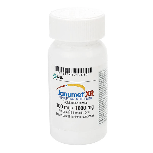 Janumet XR 100mg / 1000mg Sitagliptina Metformina - Imagen 2