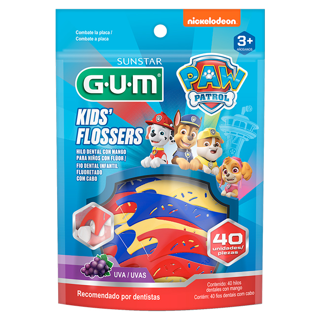GUM Paw Patrol Flosser – Hilo dental con mango para niños