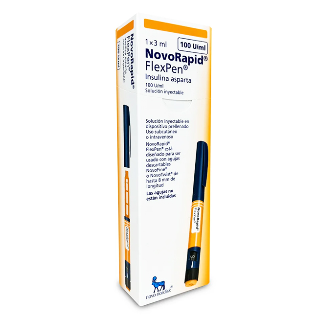 NovoRapid FlexPen 100U/ml Solución Inyectable en Pluma Precargada - Imagen 2