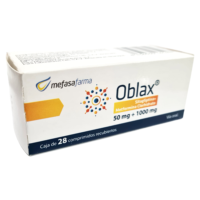 Oblax 50mg + 1000mg Sitagliptina y Metformina