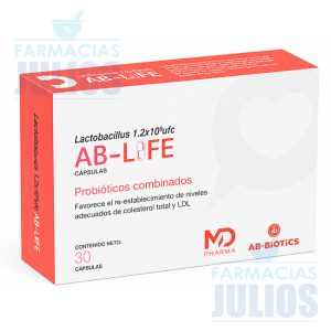 AB-Life Cápsulas Lactobacillus Probióticos Combinados Control de Colesterol y Salud Intestinal 