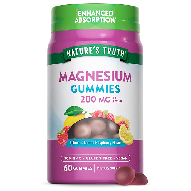 Gomitas de Magnesio 200mg Magnesium Gummies 60 Gomitas | Nature’s Truth | Vegan, Non-GMO, Gluten Free - Imagen 2