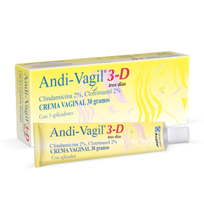 Andi-Vagil 3-D Clindamicina 2% Clotrimazol 2% Tratamiento Combinado para Infecciones Vaginales Mixtas - Imagen 2