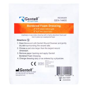 Apósito de Espuma con Borde 4″x4″ (10cmx10cm) Gentell | Alta Absorción y Protección Avanzada de Heridas
