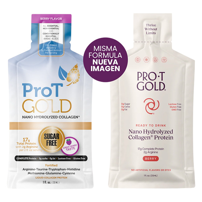 ProT Gold Liquid Collagen Protein Shot Sabor Berry - Imagen 2