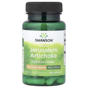 Swanson Prebiotic Jerusalem Artichoke 400mg Apoyo Natural para la Salud Digestiva (60 cápsulas)