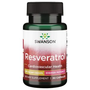 Swanson Resveratrol 250mg 30 Cápsulas Suplemento Antioxidante para la Salud Cardiovascular