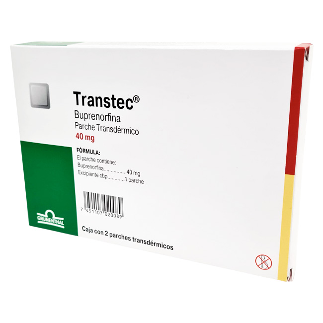 Transtec 40mg Parche Transdérmico Analgésico de Buprenorfina para Dolor Crónico Moderado a Severo con Liberación Prolongada - Imagen 2