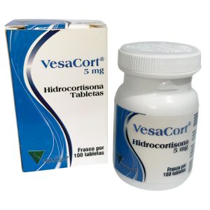VesaCort 5mg Hidrocortisona Tabletas (Frasco con 100 tabletas)