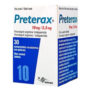Preterax 10mg/2.5mg Perindopril Arginina Indapamida