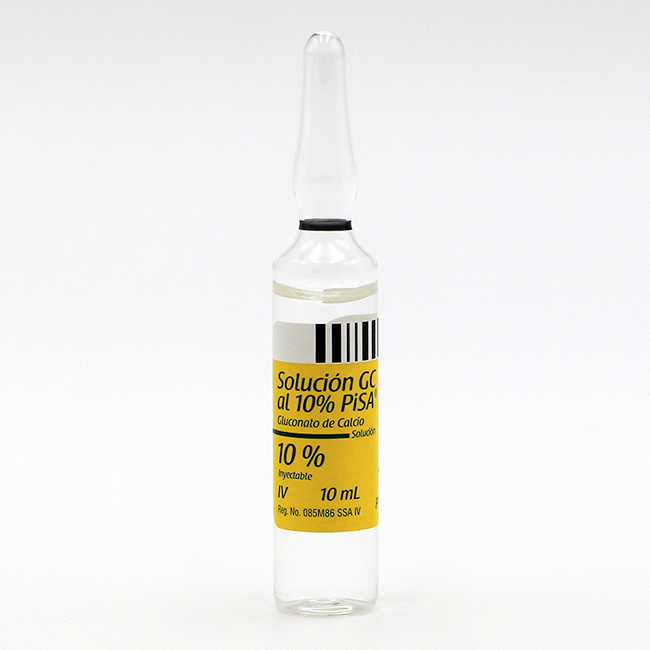 Solución GC al 10% PiSA Gluconato de Calcio Inyectable 10ml - Imagen 2