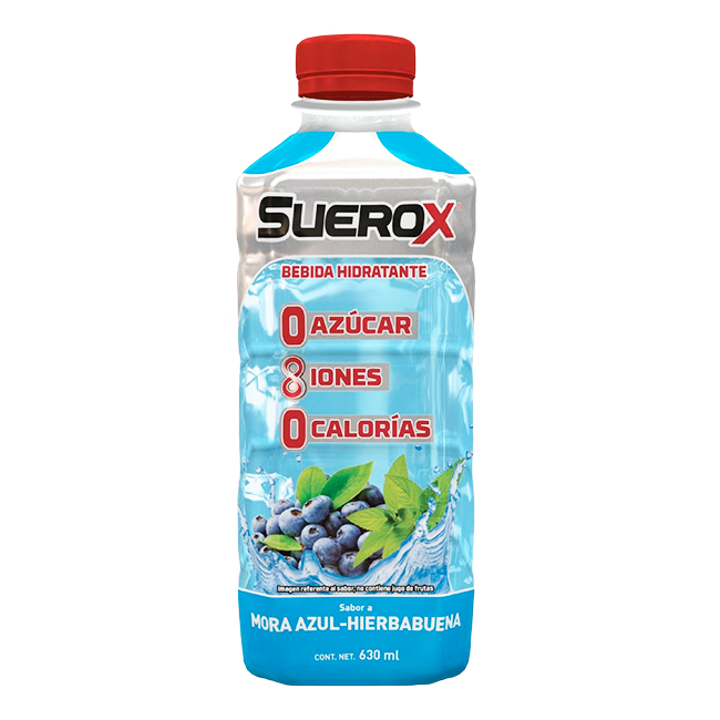 Suerox Mora Azul-Hierbabuena 630ml Bebida Hidratante Cero Azúcar - Imagen 2