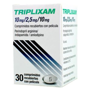 Triplixam 10mg/1.25mg/10mg Perindopril Arginina Indapamida Amlodipino