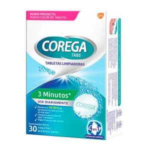 Corega Tabs – Tabletas Limpiadoras para Prótesis Dentales y Retenedores