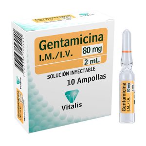 Gentamicina 80mg/2mL Solución Inyectable Vitalis